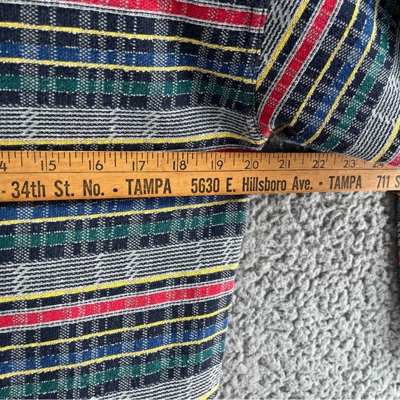 Vintage 90s Jockey Original Red Striped Plaid Long Sleeve Men's Shirt Size Small - Picture 8 of 10